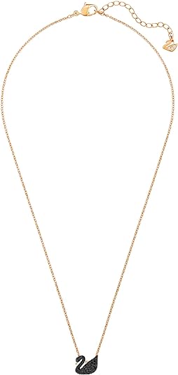 SWAROVSKI Iconic Swan Crystal Necklace Rose Gold Tone Plated 5204133 - Crystal Like New