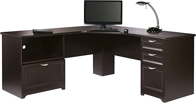 Realspace Magellan Performance 71"W L-Shape Corner Desk 956652 - Espresso Like New