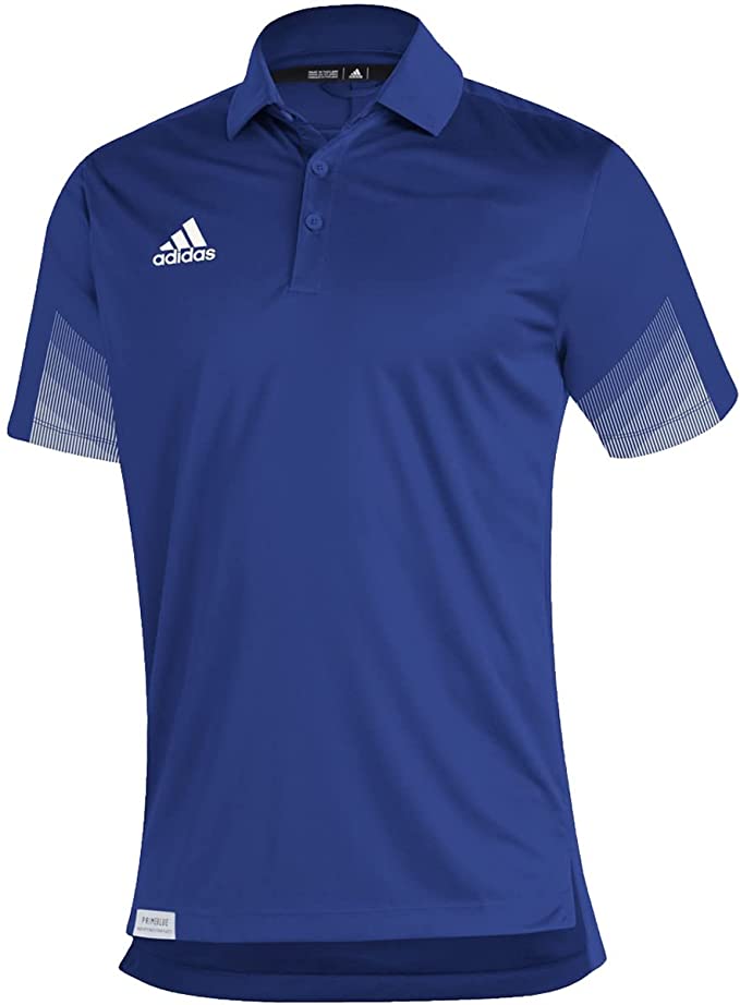 GM2612 Adidas Men's Sideline 21 Primeblue Polo Shirt Royal Blue/White 2XL Like New