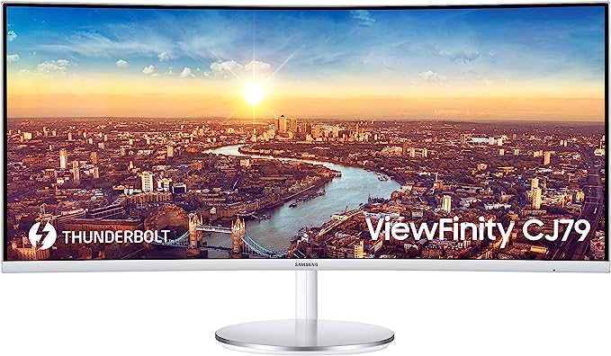 For Parts: SAMSUNG CJ79 34" View Finity Ultrawide QHD (3440x1440) White - CRACKED SCREEN