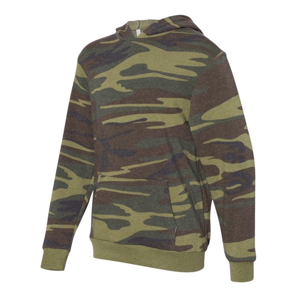 9595GB Hanes Alternative Unisex Youth Challenger Hoodie - Camo - L Like New