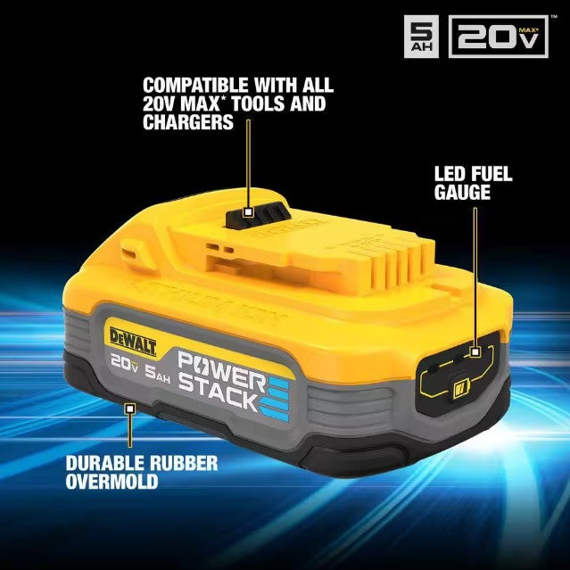 Dewalt 20V MAX POWERSTACK Batteries and Charger Starter Kit - BLACK/YELLOW Like New