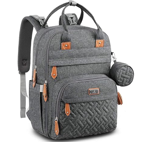 BabbleRoo Diaper Bag Backpack Multi function Waterproof BBR139 - DARK GREY Like New