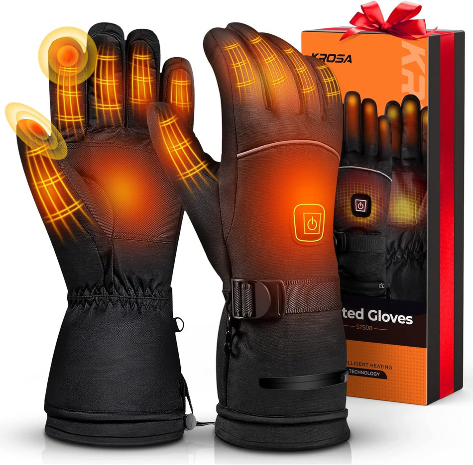 krosa -30 Heated Gloves for Men & Women, 3000mah Battery STS08 (Large) - Black Like New