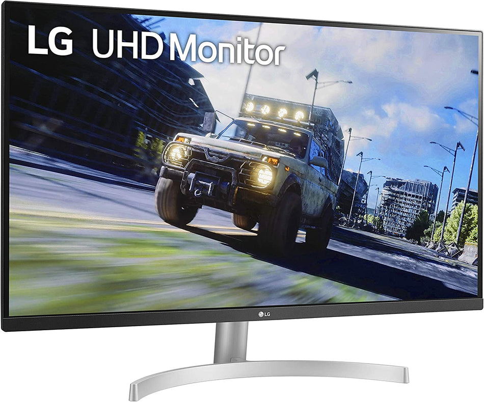 LG Monitor 32" UHD AMD FreeSync Built-in Speakers 32UN500-W - Silver/White Like New