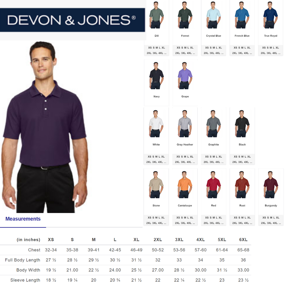 DG150 Devon & Jones Men's DRYTEC20 Performance Polo New