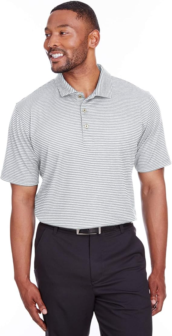 596804 PUMA Golf Men's Performance Striped Polo Golf Shirt - QUARRY HEATHER 2XL Like New