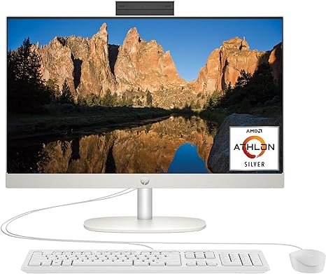 HP AIO 24-CR0110 23.8" FHD AMD ATHLON SILVER 7120U 8GB 256GB SSD - SHELL WHITE Like New