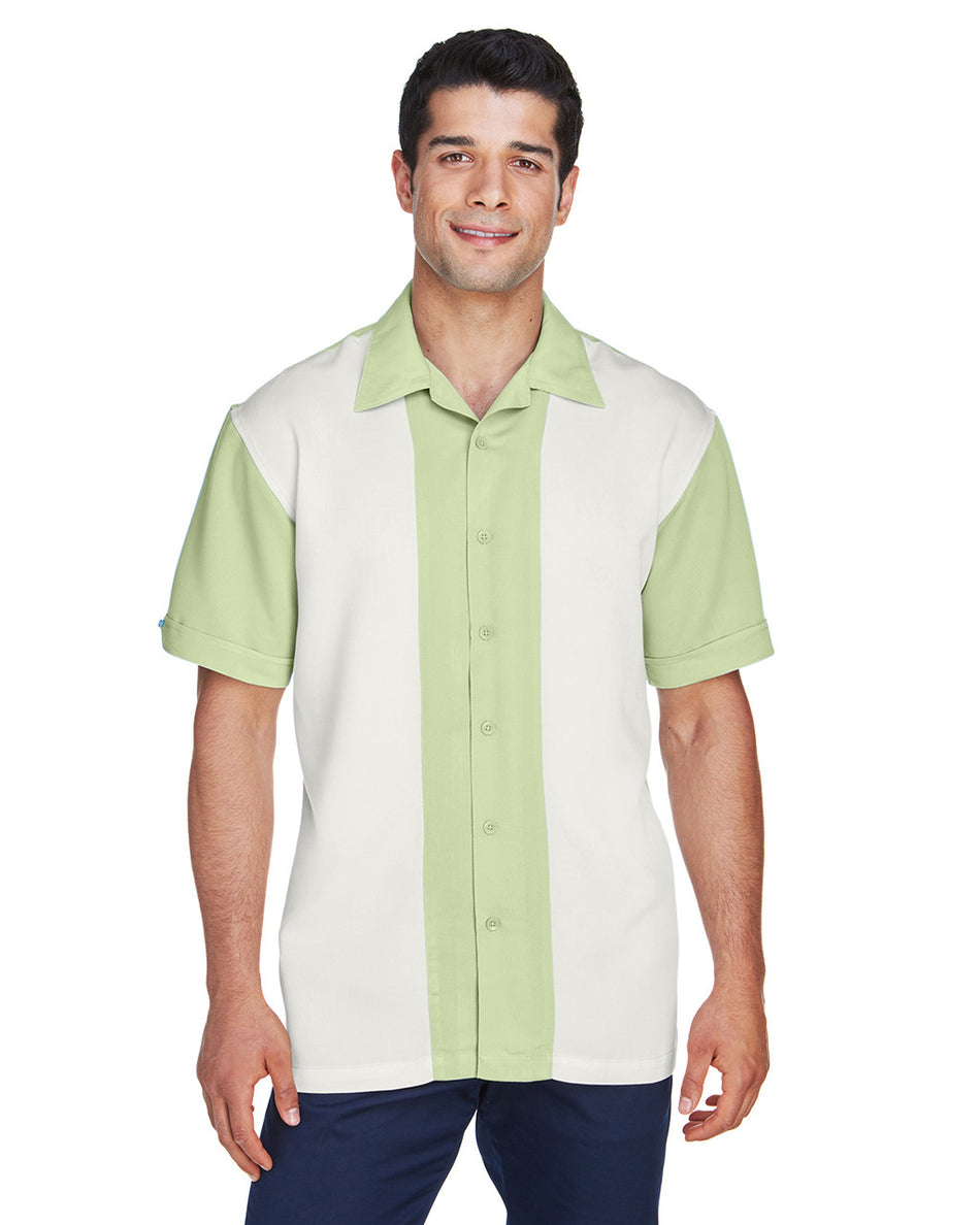 M575 Harriton Mens Two-Tone Bahama Cord Camp Shirt New