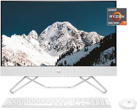 HP AIO 27-CB0052 27" FHD AMD RYZEN 7 5700U 12GB 256GB SSD + 1TB HDD - WHITE Like New