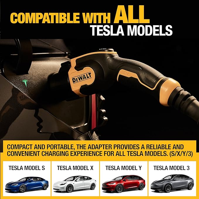 DEWALT SAE J1772 to Tesla EV Charging Adapter Compatible All Tesla Vehicles Like New