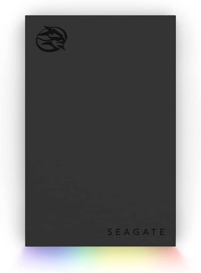 Seagate FireCuda Gaming 2TB External USB 3.2 Hard Drive RGB LED Lighting Black