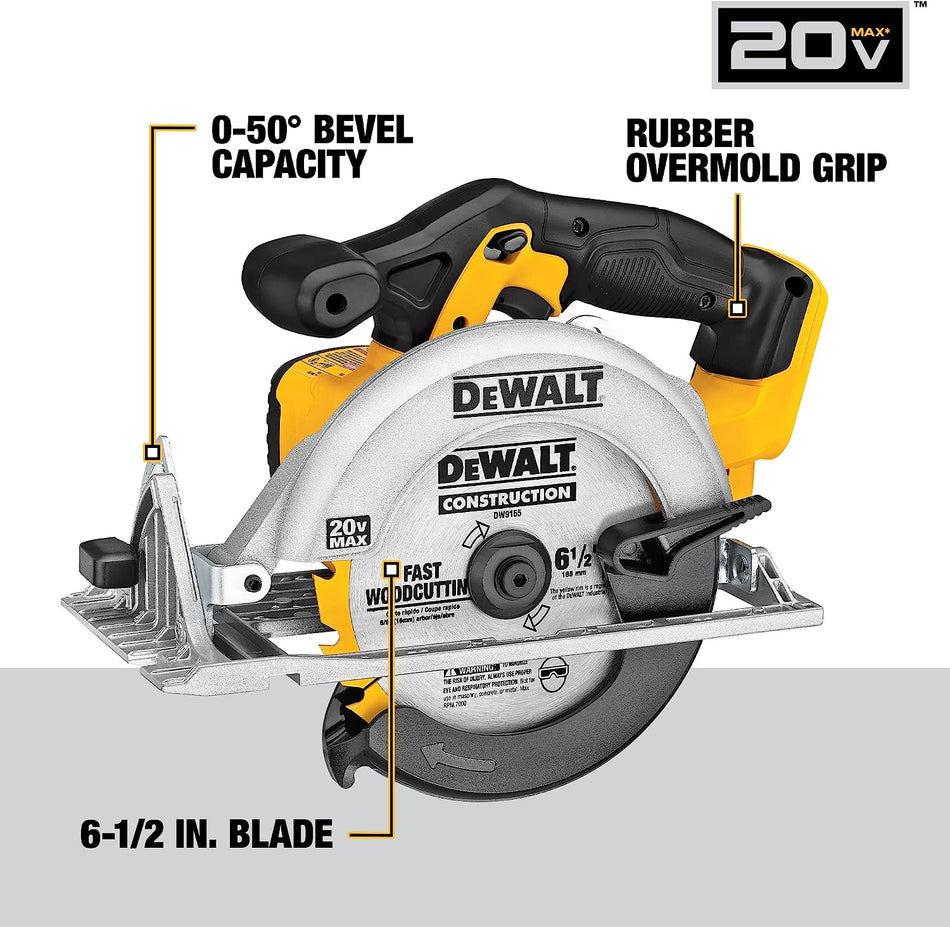 DEWALT 20V MAX CORDLESS 6.5 IN SIDEWINDER STYLE CIRCULAR SAW DCS391B (Tool Only) Like New