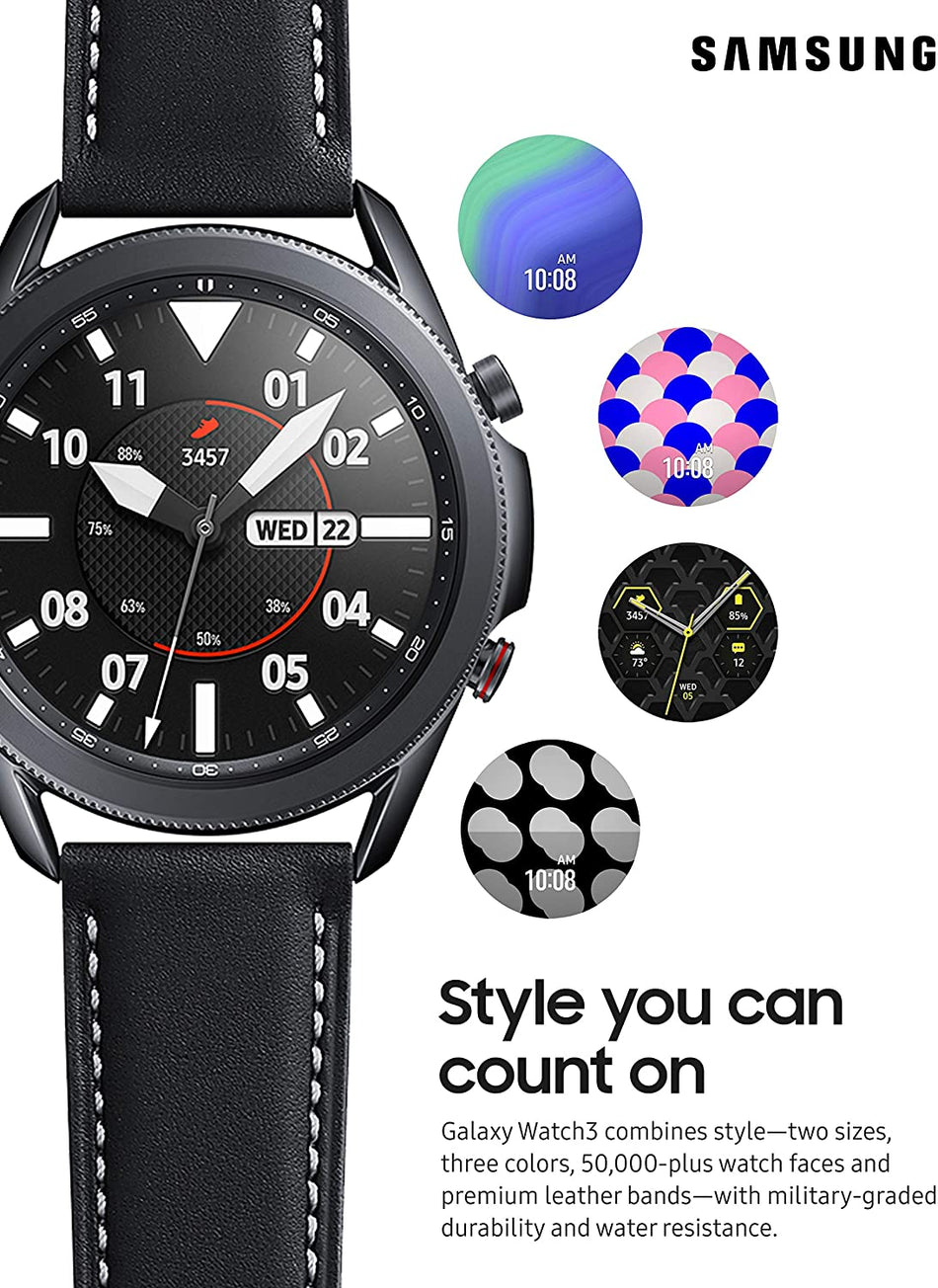 SAMSUNG GALAXY WATCH 3 45MM LTE SMARTWATCH MYSTIC BLACK SM-R845UZKAXAR Like New