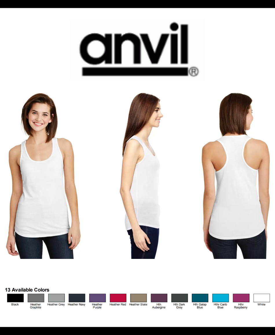 Anvil Ladies Triblend Racerback Tank Top 6751L New