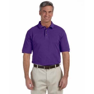 M200 Harriton Men's Ringspun Cotton Piqué Short-Sleeve Polo Team Purple M Like New