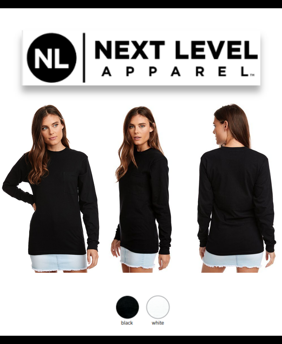 7451S NEXT LEVEL APPAREL UNISEX POWER L/S POCKET CREW New