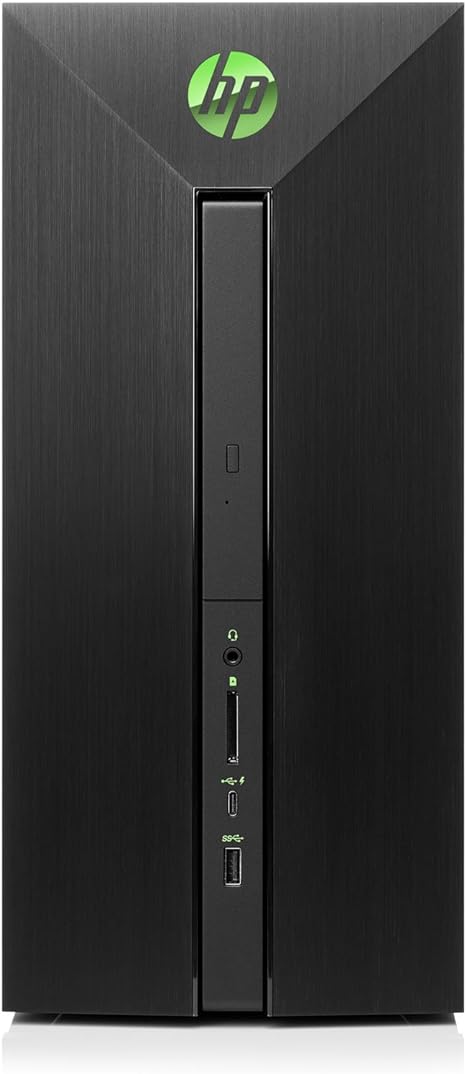 HP Pavilion Power 580-130 Desktop RYZEN 5 1400 8 1TB HDD RX 580 - BLACK/GREEN Like New