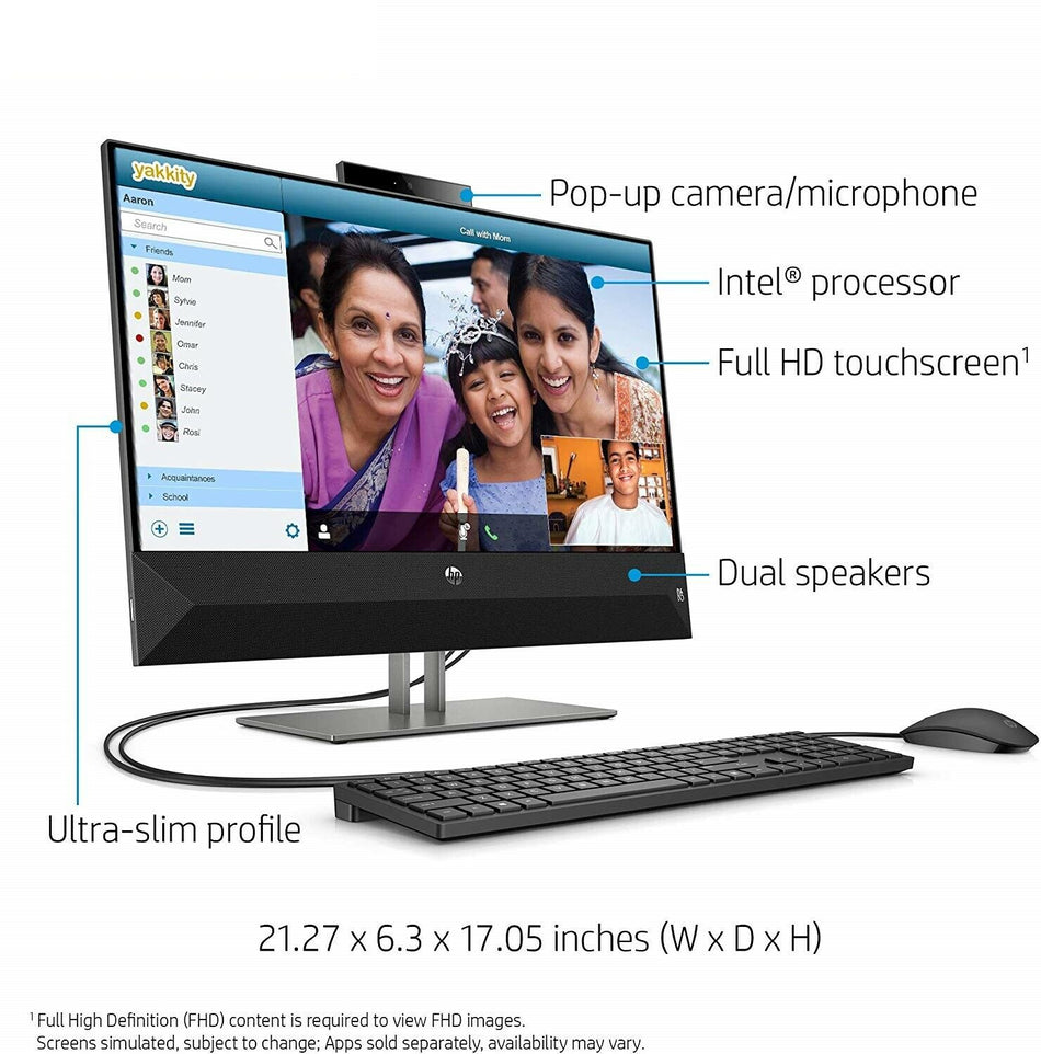 HP ALL-IN-ONE 23.8"FHD I5-9400T 12GB 1TB HDD + 128GB SSD 24-F0167C - BLACK Like New