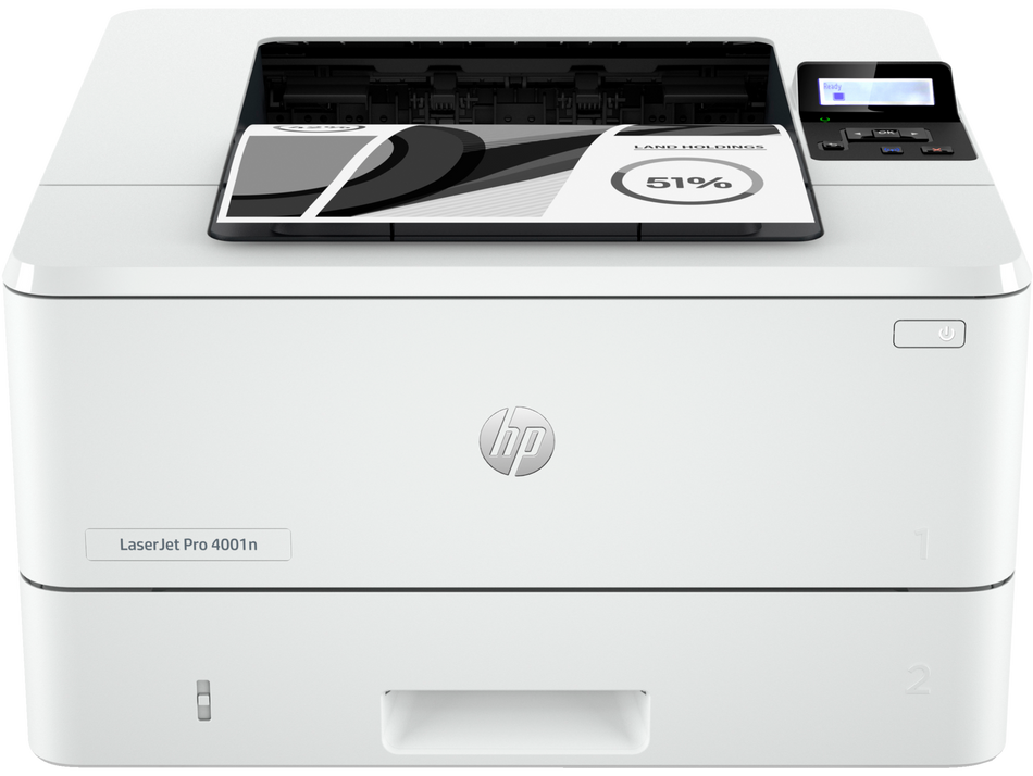 HP LaserJet Pro 4001n Printer, Print, Fast, Ethernet/USB only, 2Z599FR - White Like New