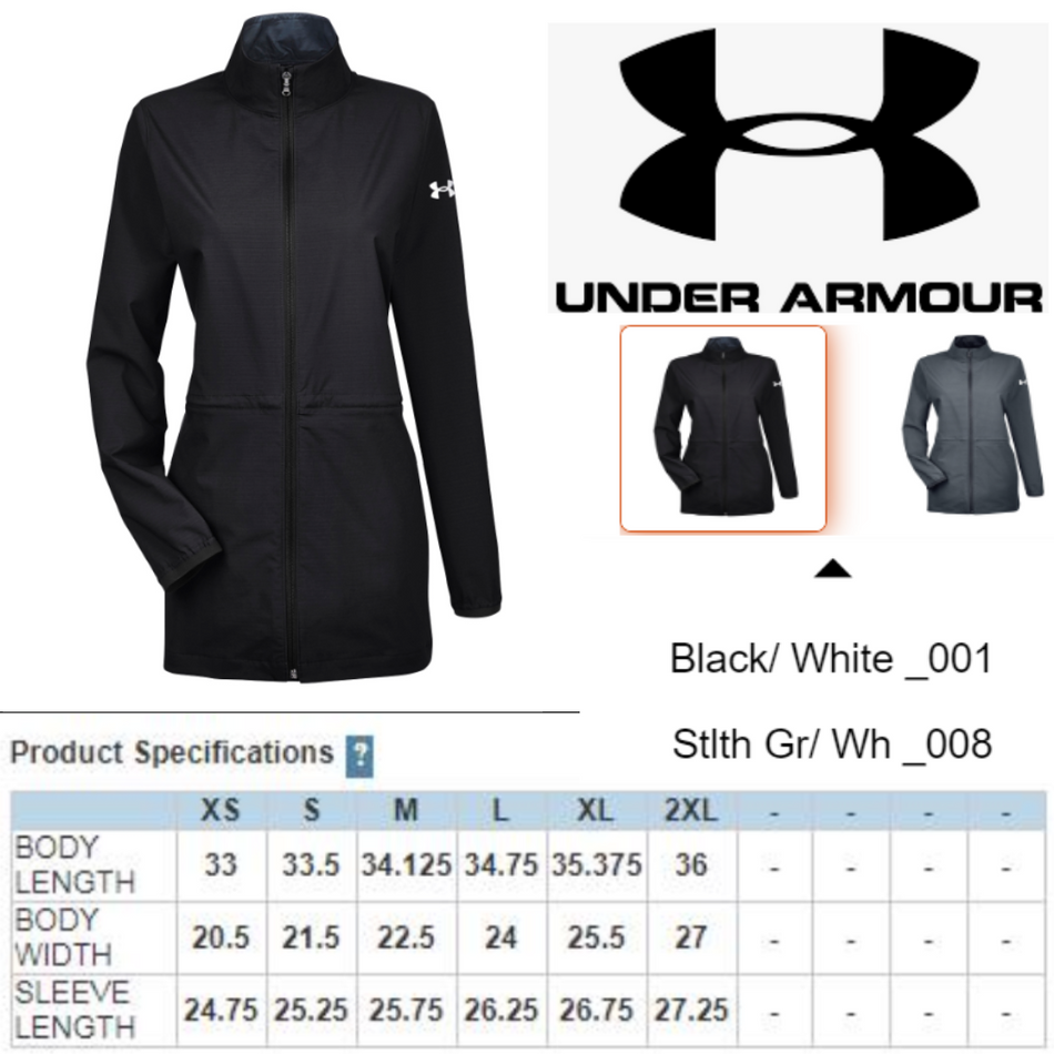 1317222 Under Armour Ladies Corporate Windstrike Jacket New