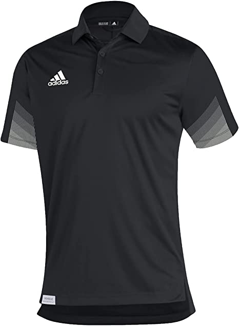 GM2608 Adidas Men's Sideline 21 Primeblue Polo Shirt Black/White 2XL Like New