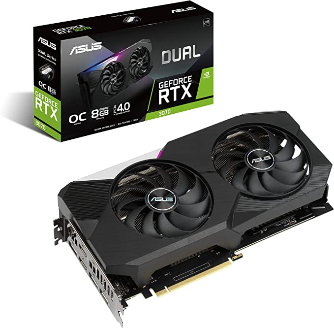 ASUS Dual NVIDIA GeForce RTX 3070 V2 OC Graphic Card DUAL-RTX3070-O8G-V2 - Black New