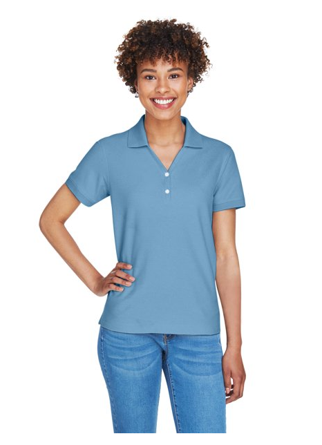 Devon & Jones Ladies' Pima Piqué Y-Collar Polo D100W New