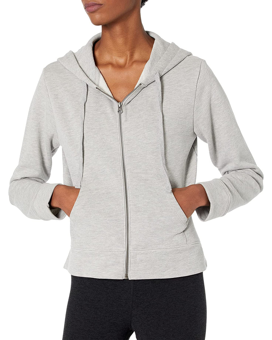 Hanes Alternative Women's Chelsea Full-Zip Hoodie Heather Grey S Like New