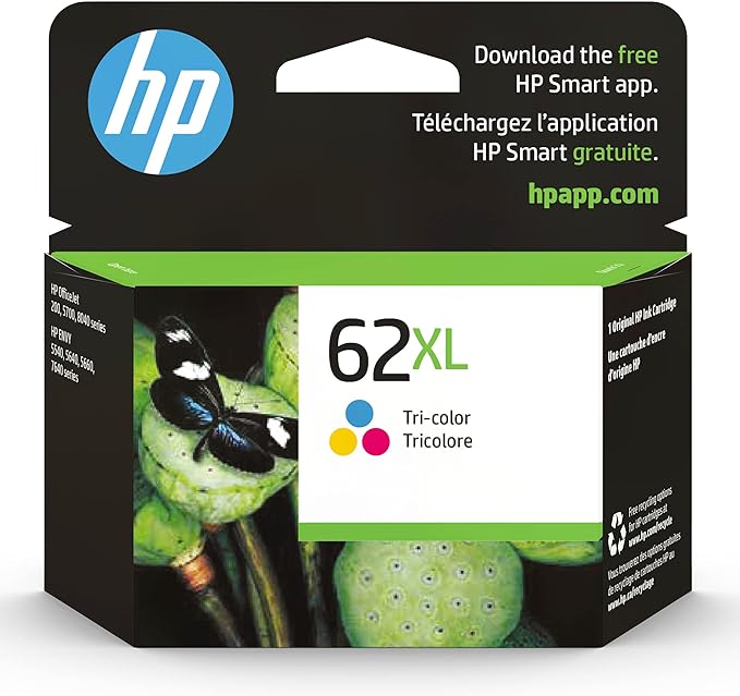 HP 62XL Tri-color High-yield Ink Works C2P07AN - Tri-Color New