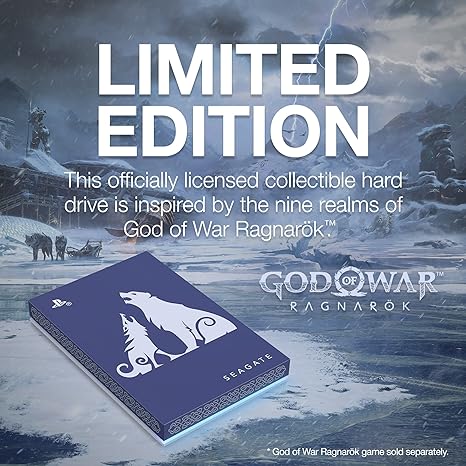 Seagate God of War Ragnarök Limited Edition 2TB Drive 3M6APA-500 - ICY Blue Like New