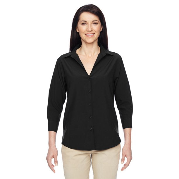 M610W Harriton Ladies' Paradise 3/4-Sleeve Performance Shirt New