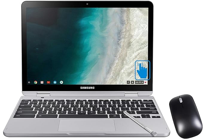 Samsung Chromebook Plus V2 2in1 12.2"FHD Touchscreen 3965Y 4 64 eMMC Light Titan Like New