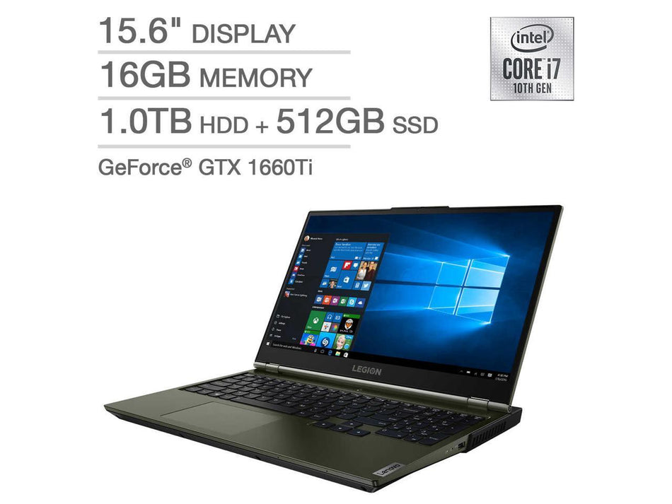 LENOVO LEGION 5 15.6" FHD I7-10750H 16 1TB HDD 512 SSD GTX 1660 TI 81Y6003YUS