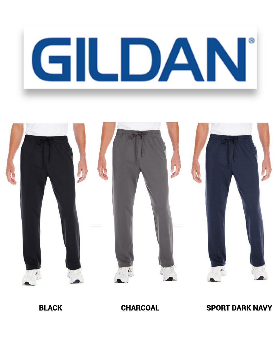 Gildan 99400 Men's Performance Tech Open Bottom Pants New