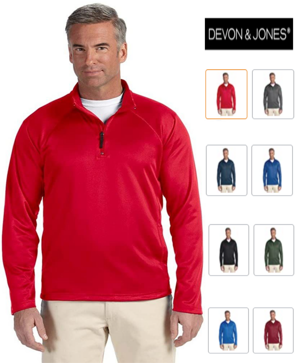 DG440 Devon & Jones Men's Stretch Tech-Shell Compass Quarter-Zip New