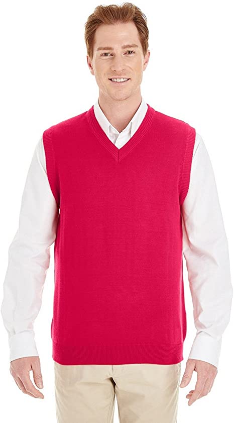 M415 Harriton Men's Pilbloc V-Neck Sweater Vest New