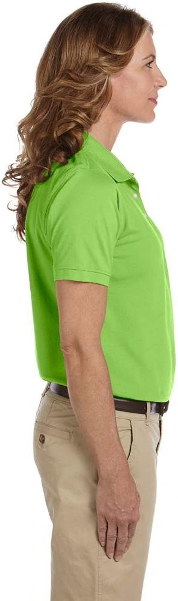 M265W Harriton Ladies Easy Blend Polo Lime L Like New