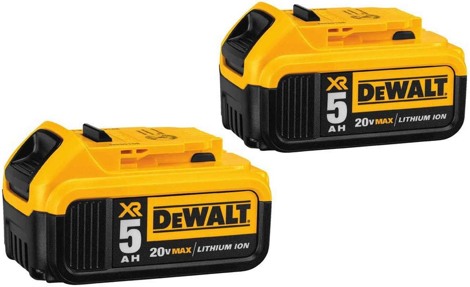 DEWALT DCB205-2CK 20V MAX Premium XR Two 5.0Ah Lithium Ion Battery - BLACK Like New