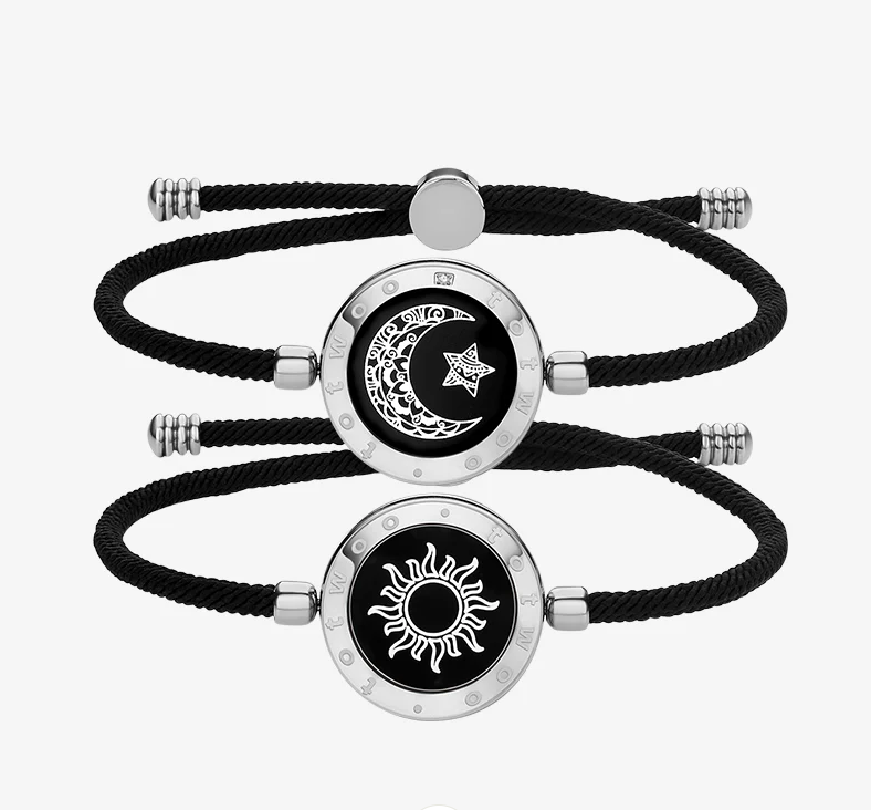 TOTWOO Sun&Moon Touch Bracelets with Milan Rope - Black/Black Like New