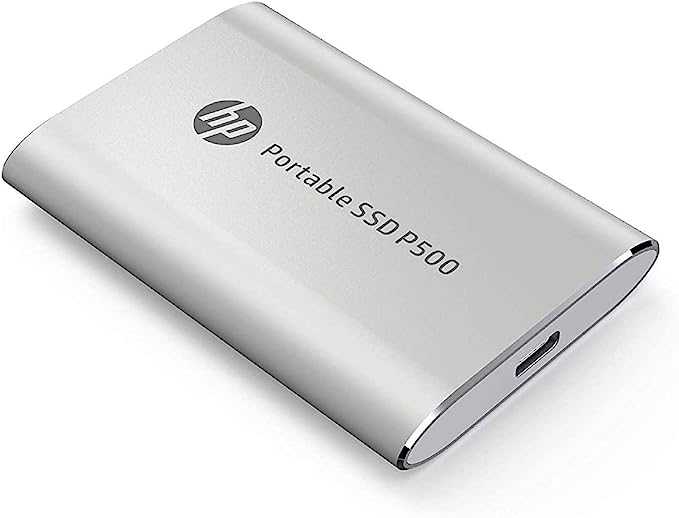 HP P500 500GB USB 3.2 Type-C Portable SSD 7PD55AA - Silver Like New