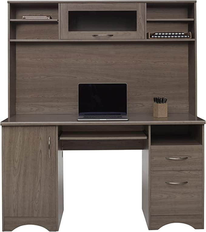 Realspace Pelingo 56” W Desk with Hutch 833142 - Gray Like New