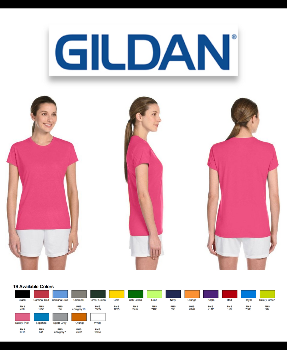 Gildan 42000L Ladies' Performance T-Shirt New