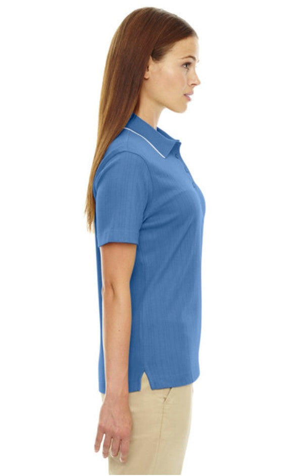 75045 Extreme Ladies Edry Needle-Out Interlock Polo Lake Blue M Like New