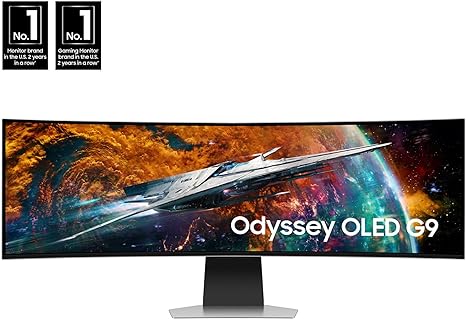 SAMSUNG 49" Odyssey OLED G9 Curved Gaming Monitor 240Hz LS49CG954SNXZA - Black Like New