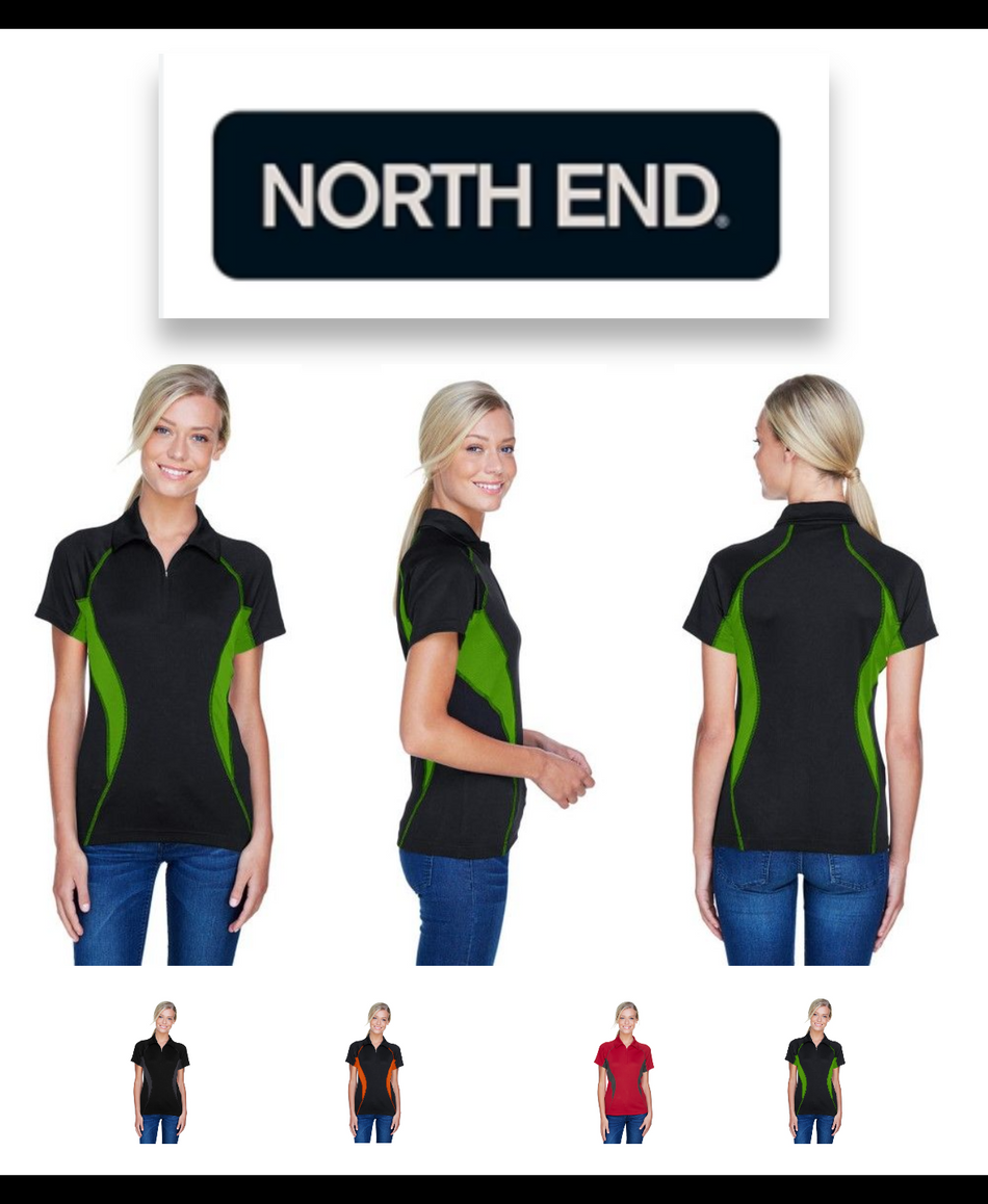 78657 North End Ladies Serac UTK Performance Zippered Polo New