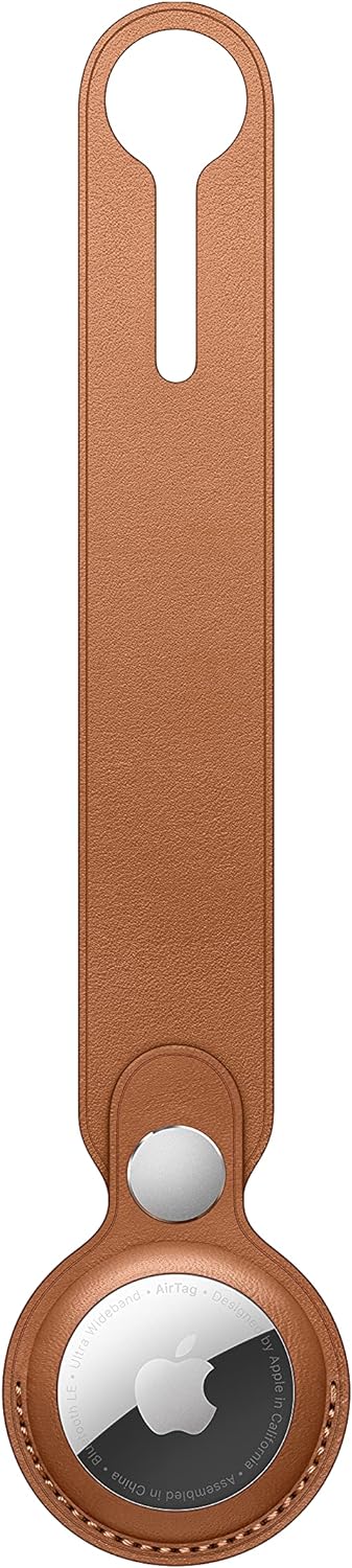 Apple AirTag Case Leather Loop MX4A2ZM/A - Saddle Brown New