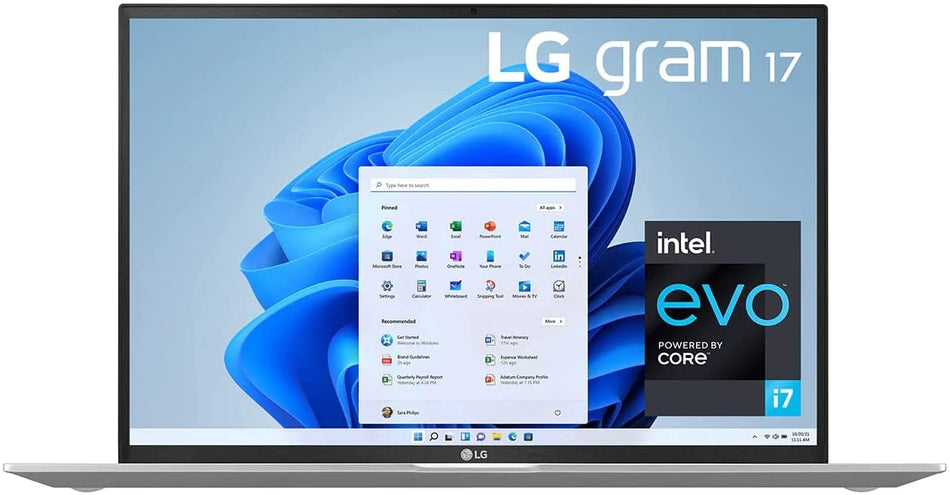 LG Gram 17 2560x1600 i7-1195G7 32GB 1TB SSD FPR SILVER - 17Z95P-K.ADE9U1 Like New