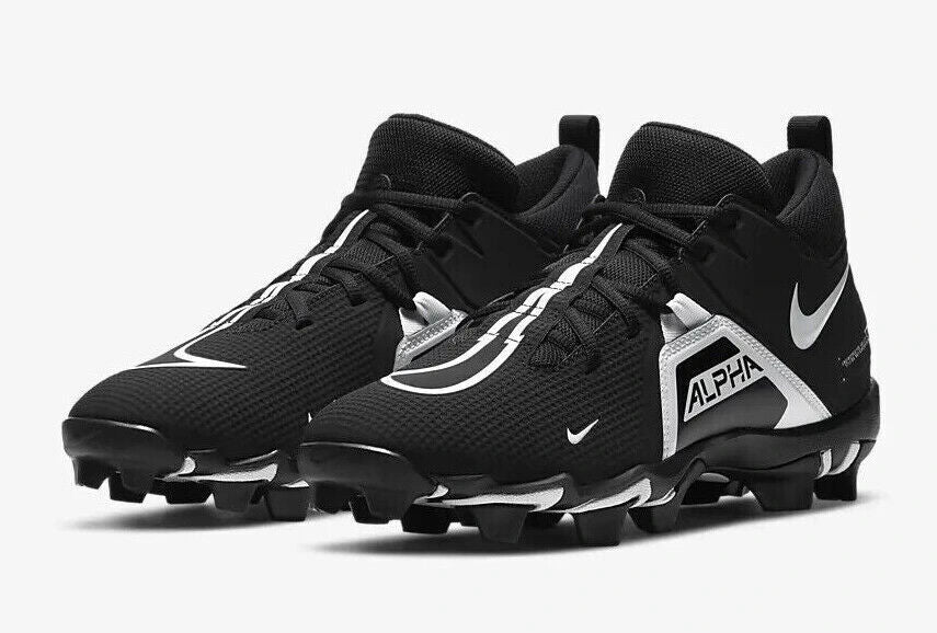 Nike Men's Alpha Menace 3 Shark Football Cleats Black/White Size 9.5