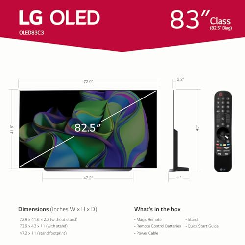 LG 83 Inch Class C3 Series OLED evo 4K UHD Smart webOS 23 w/ ThinQ AI TV Like New